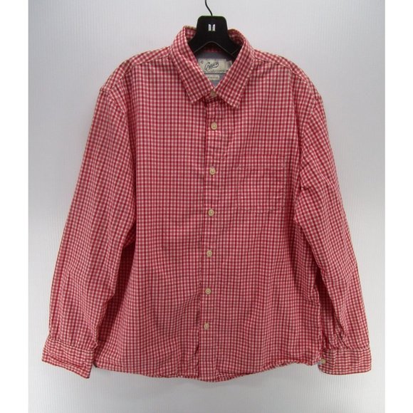 Grayers Other - Grayers Shirt Large White Button Up Plaid Logo Loose Long Sleeve Cotton